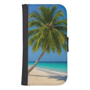 Tropical Beach turquoise water white sand Galaxy S4 Wallet Case