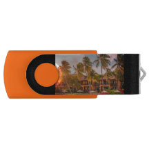 Tropical Beach USB 2.0 Swivel Flash Drive