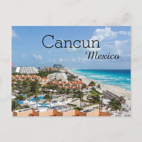 Tropical Beach Vacation Cancun Mexico Postcard