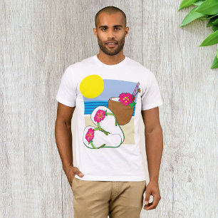 Tropical Beach Vacation Coconut Flowers Flip Flops T-Shirt