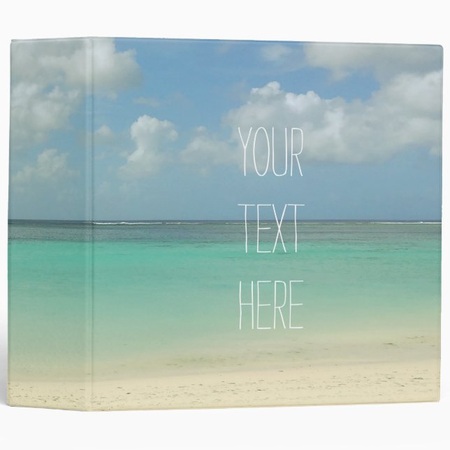Tropical Beach Vacation Customizable Quote Binder (Front/Spine)