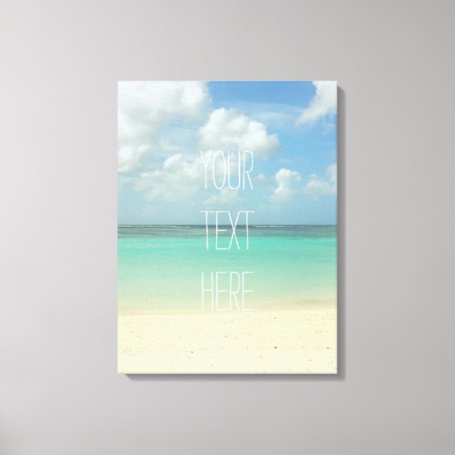 Tropical Beach Vacation Customizable Quote Canvas Print (Front)