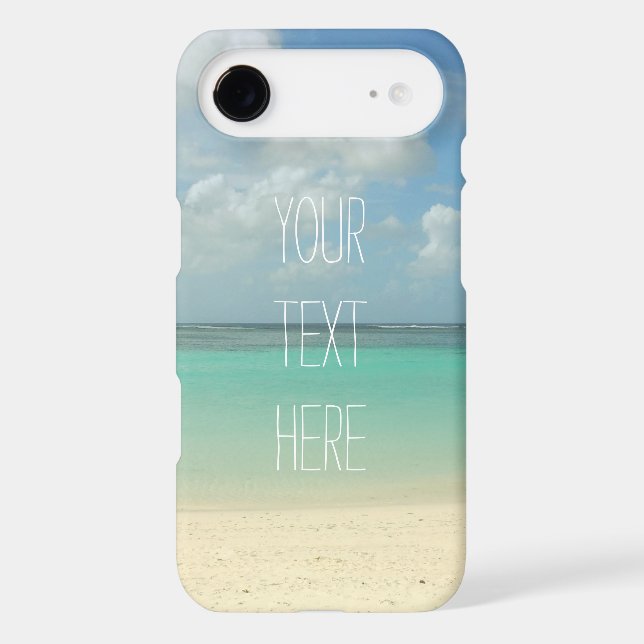 Tropical Beach Vacation Customizable Quote Case-Mate iPhone Case (Back)