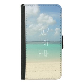 Tropical Beach Vacation Customizable Quote Samsung Galaxy S5 Wallet Case by staticnoise at Zazzle