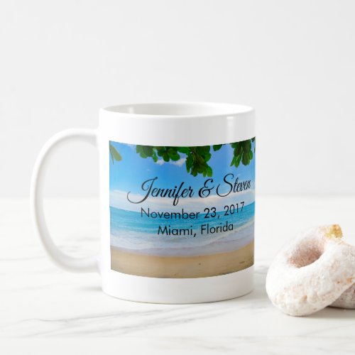 Tropical Beach Vacation Island Wedding Coffee Mug