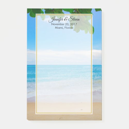 Tropical Beach Vacation Island Wedding Post_it Notes