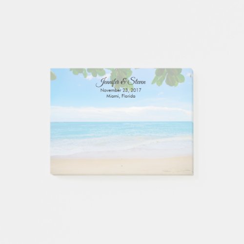 Tropical Beach Vacation Island Wedding Post_it Notes