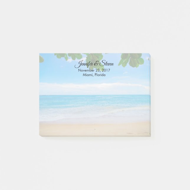 Tropical Beach Vacation Island Wedding Post-it Notes (Front)