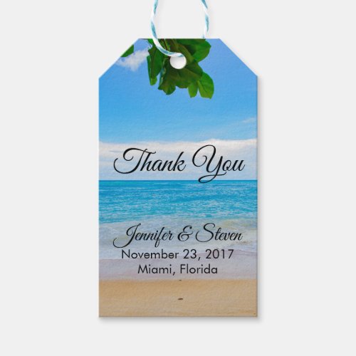 Tropical Beach Vacation Island Wedding Thank You Gift Tags