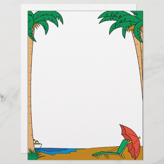 Tropical Beach Vacation Letterhead (Front/Back)