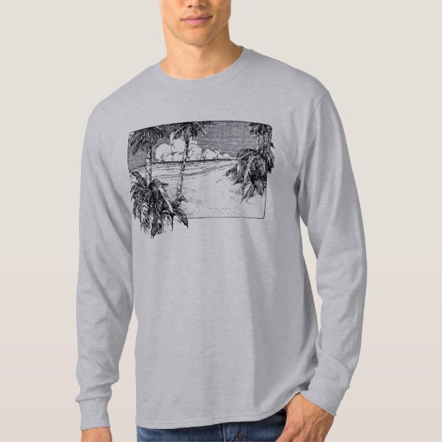 Tropical Beach Vintage Palm Trees Tee (Front)