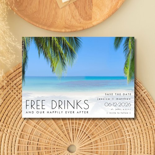 Tropical Beach Virgin Islands Photo Wedding  Save The Date