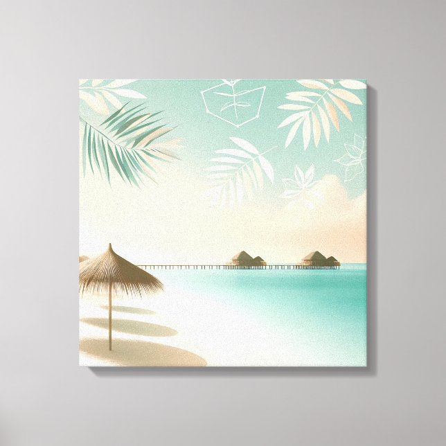 Tropical Beach Wall Art Relaxing Ocean View Print (Front)