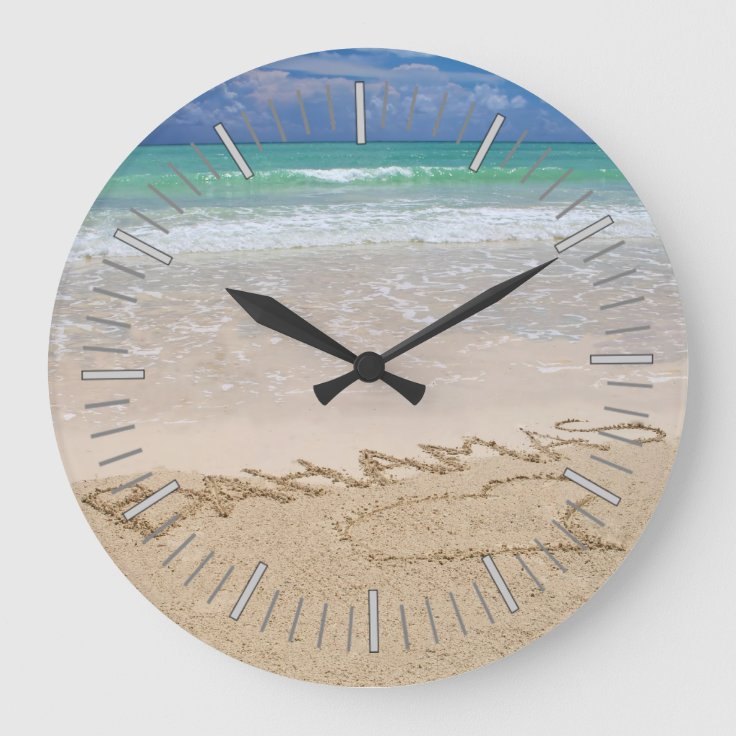 Tropical Beach Wall Clock | Zazzle