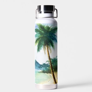 Tropical Beach Water Bottle by KRStuff at Zazzle