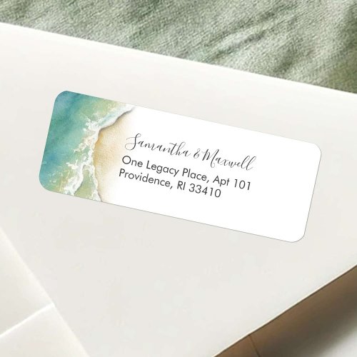 Tropical Beach Watercolor Coastal Address Labels