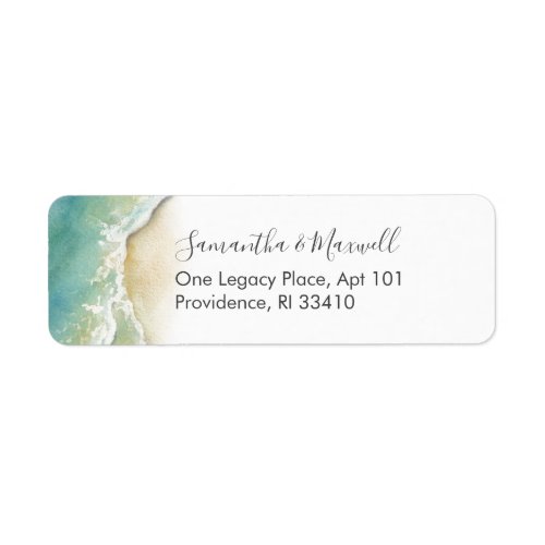 Tropical Beach Watercolor Coastal Address Labels