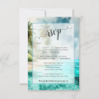 Tropical Beach Watercolor Coastal Waters Wedding