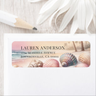 Tropical Beach Watercolor Palm Tree Wedding Label