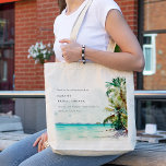 Tropical Beach Watercolor Palm Trees Bridal Shower Tote Bag<br><div class="desc">Tropical Watercolor Palm Trees Theme Collection.- it's an elegant script watercolor Illustration of tropical palm tress on beach perfect for your tropical beachy wedding & parties. It’s very easy to customize,  with your personal details. If you need any other matching product or customization,  kindly message via Zazzle.</div>