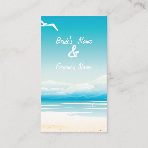 Customizable Tropical Beach Website Wedding Card Business Cards