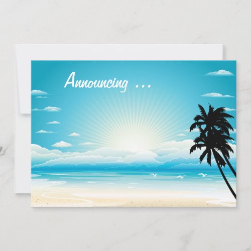 Tropical Beach  Wedding Annoucement Personalized Invite