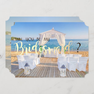 Tropical Beach Wedding Arbor Bridesmaid Card