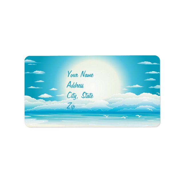 Tropical Beach Wedding  Avery Label (Front)