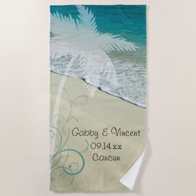Tropical Beach Wedding Beach Towel