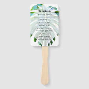 Tropical Beach Wedding Coral Seashell Modern Hand Fan