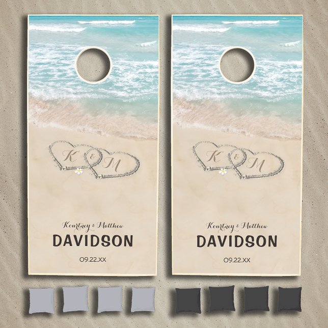 Tropical Beach Wedding Cornhole Set (Creator Uploaded)