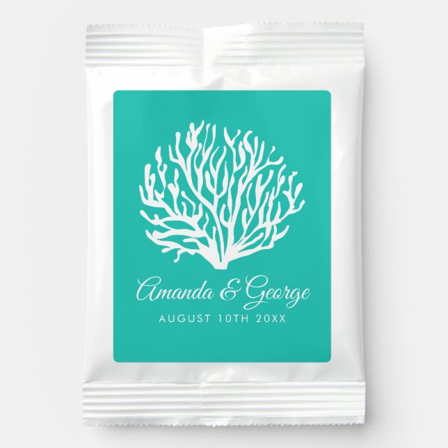 Tropical beach wedding custom Margarita Drink Mix (Front)