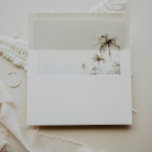 Tropical Beach Wedding  Envelope<br><div class="desc">Tropical Island Beach Wedding,  5x7 wedding invitation envelope. Envelope is lined with a watercolor island beach scene. Features,  return address on back flap with palm tree accent detail.</div>