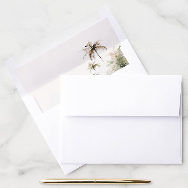 Tropical Beach Wedding  Envelope Liner (Desk)