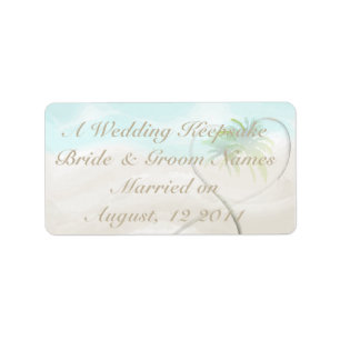 Tropical Beach Wedding Favor Lip Balm Tube Label