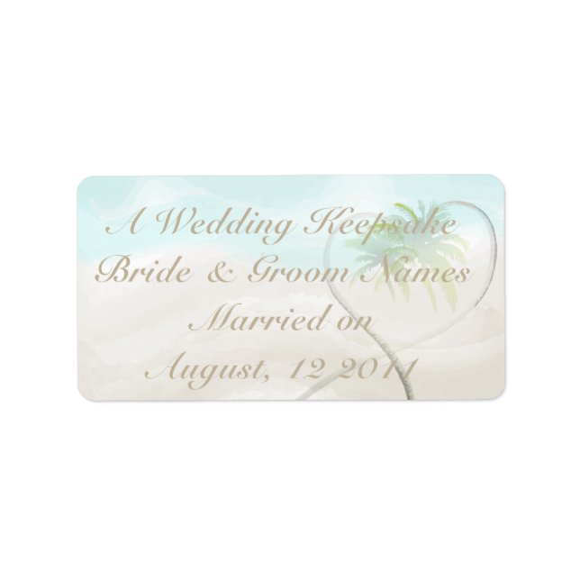 Tropical Beach Wedding Favor Lip Balm Tube Label (Front)