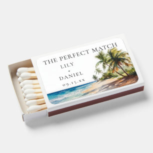 Tropical Beach Wedding Favor Perfect Matchboxes