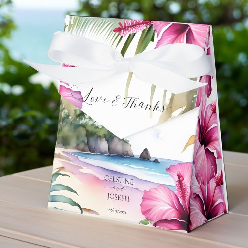 Tropical beach wedding favors personalized  favor boxes