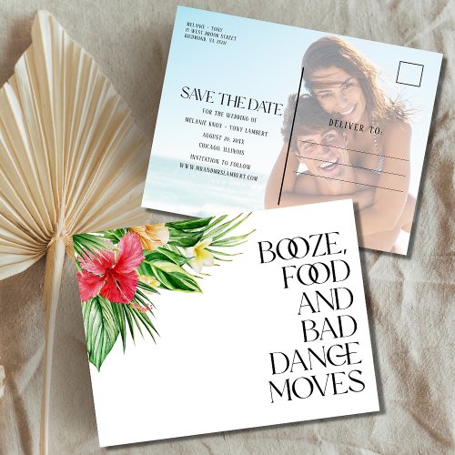 Tropical Beach Wedding Funny Save the Date Announcement Postcard