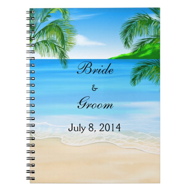 Tropical Beach Wedding Guest Book (Front)