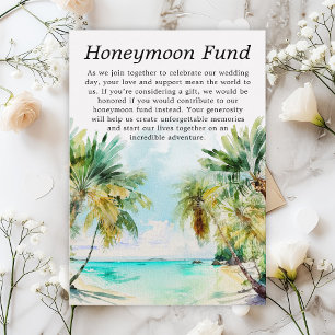 Tropical Beach Wedding Honeymoon Fund Enclosure Card