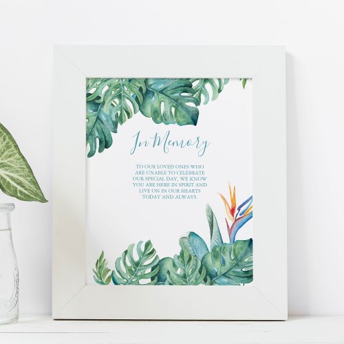 Tropical Beach Wedding In Memory Of Poster