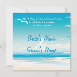 Tropical Beach  Wedding Invitation