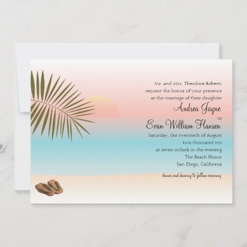 Tropical Beach Wedding Custom Invite