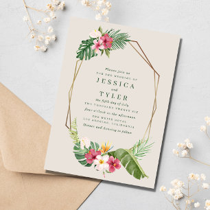 Tropical Beach Wedding Invitation