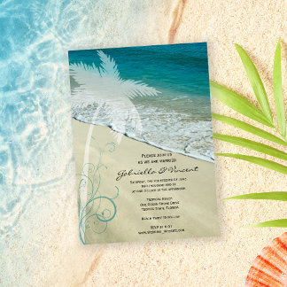 Tropical Beach Wedding Invitation