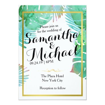 Tropical Beach Wedding Invitation Tropical Beach Wedding Invitation