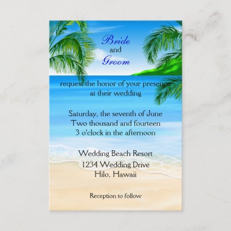 Tropical Beach Wedding Invitation