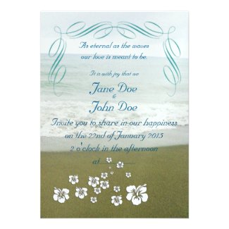 Tropical Beach Wedding Invitation Card