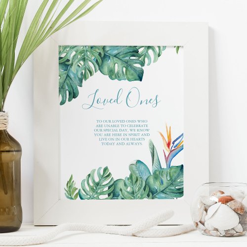 Tropical Beach Wedding Loved Ones Sign